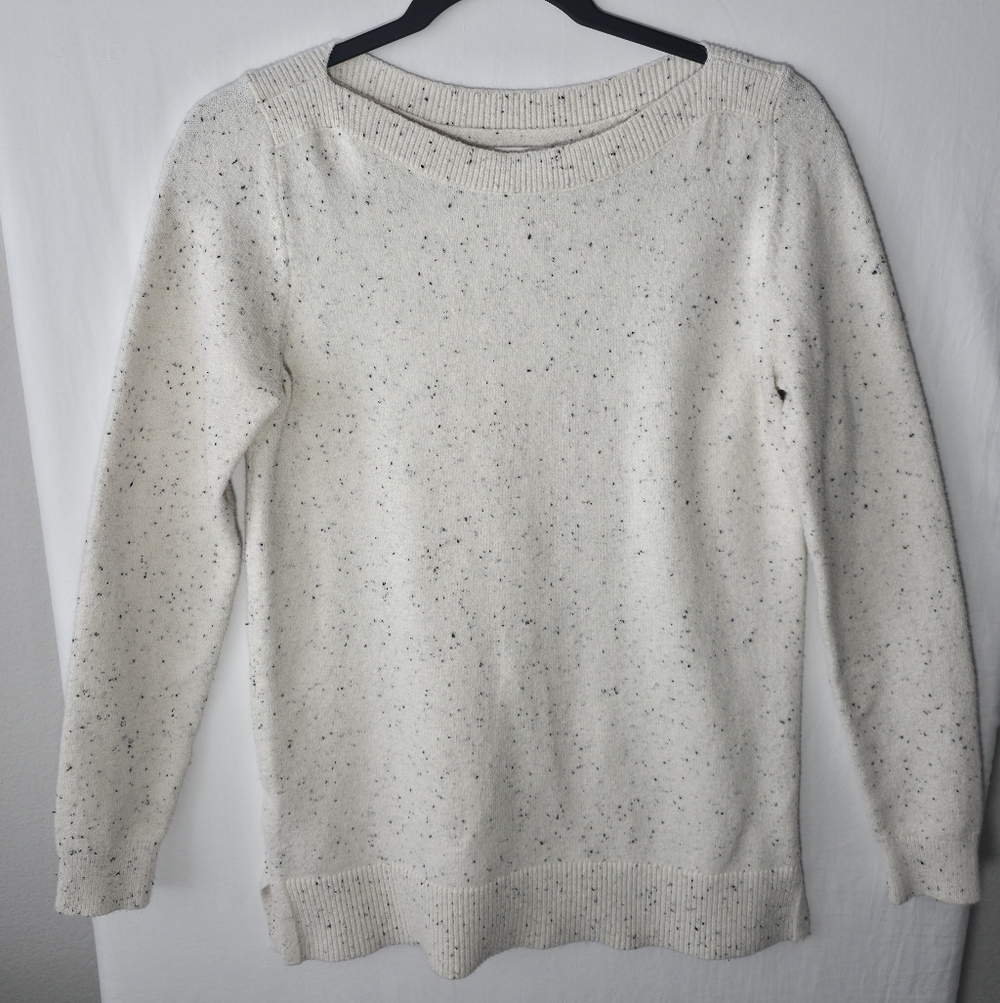 LOFT Speckled Confetti Knit Sweater Ivory Rainbow Fleck BirthdayCake Grandmacore